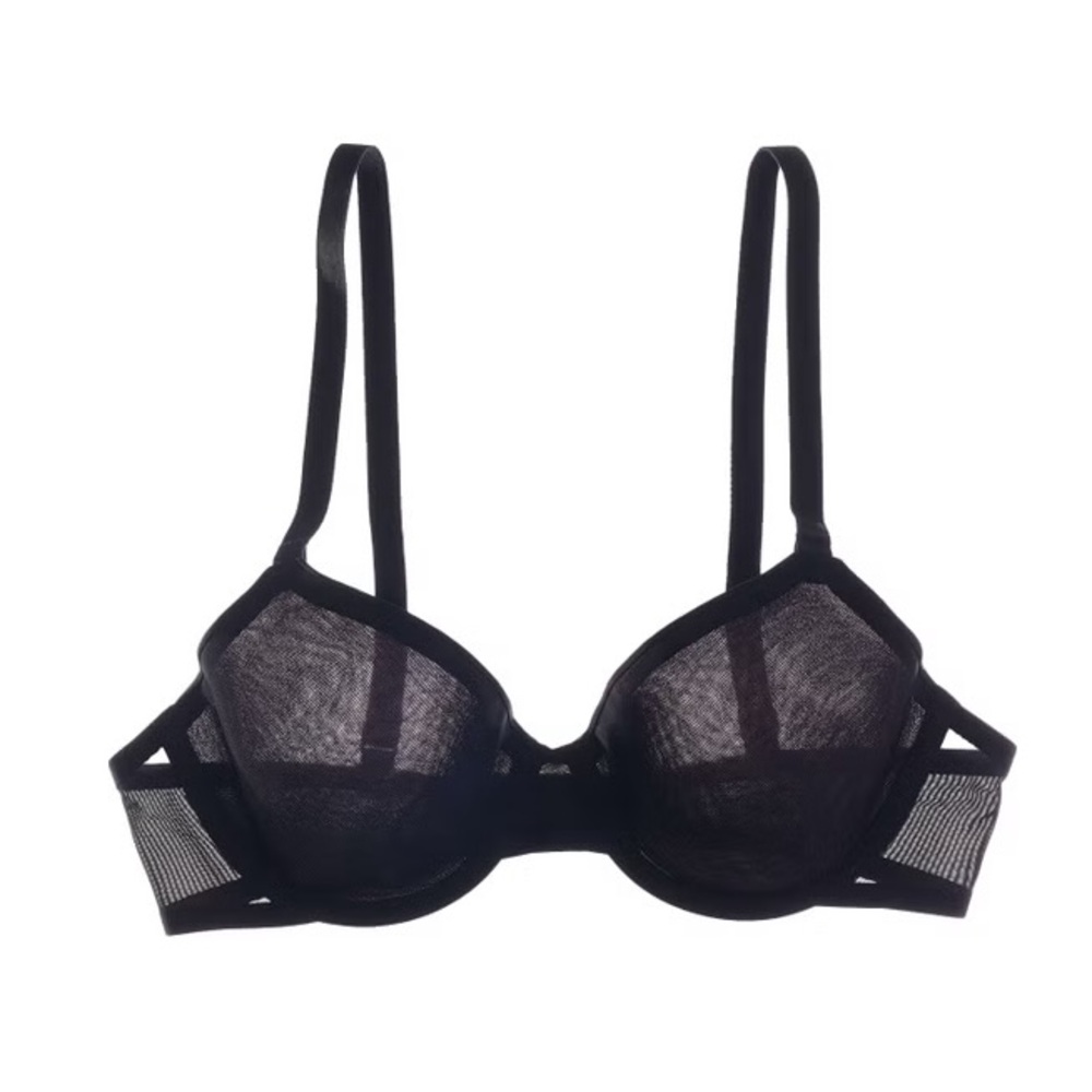 CUUP The Demi Bra - Spacer by CUUP 38E  Black Mesh NWT! $78